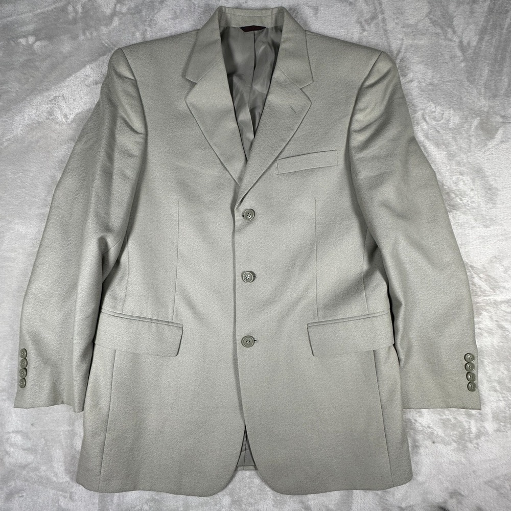 Alfani Mens Size 42R Gray Lined Wool Single Breasted Formal Suit Blazer Jacket